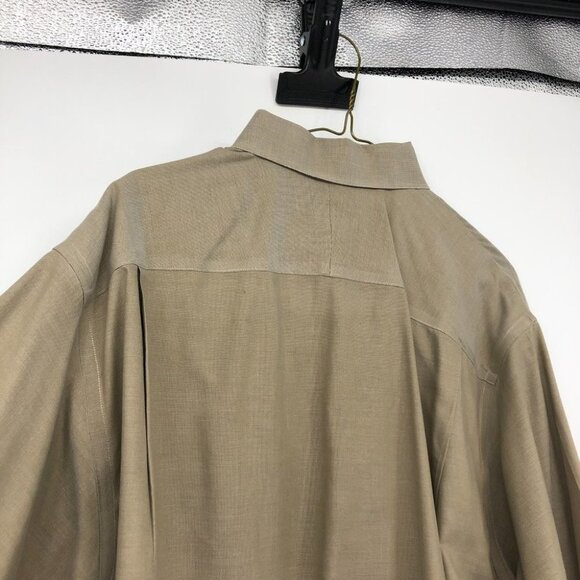 Nordstrom tan 100% Cotton wrinkle free men’s dress shirt neck 16.5  (32) - Picture 5 of 15